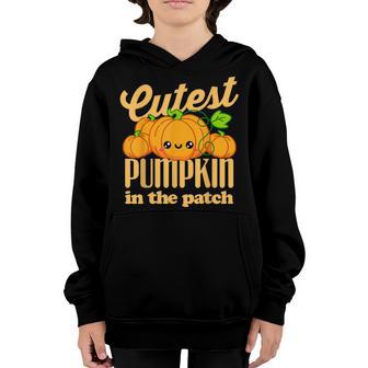 Cutest Pumpkin In The Patch Fall Autumn Halloween Kid Youth Hoodie - Thegiftio UK