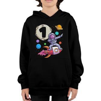 Dabbing Astronaut Gift 1 Yr Old Birthday Boy Space 1St Birthday Graphic Design Printed Casual Daily Basic Youth Hoodie - Thegiftio UK