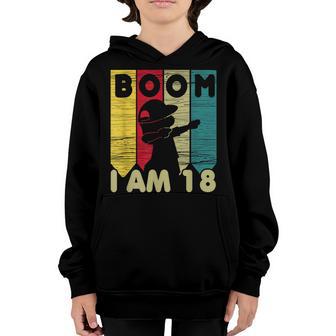 Dabbing Birthday 18 Years Old Birthday Outfit Boys V2 Youth Hoodie - Thegiftio UK