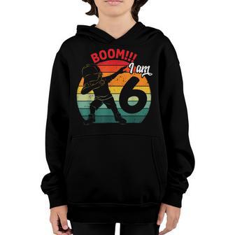 Dabbing Boy Sixth 6Th Birthday Party 6 Six Years Old Kids Youth Hoodie - Thegiftio UK