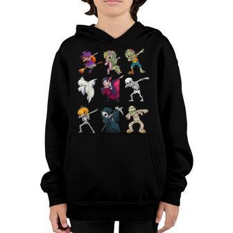 Dabbing Halloween Boys Skeleton Zombie Mummy Ghost Pumpkin Youth Hoodie - Thegiftio UK