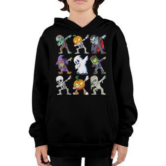 Dabbing Halloween Boys Skeleton Zombie Scary Pumpkin Mummy V5 Youth Hoodie - Thegiftio UK