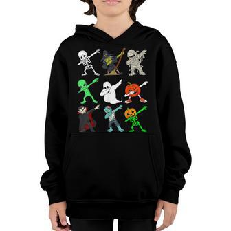Dabbing Halloween Boys Skeleton Zombie Scary Pumpkin V2 Youth Hoodie - Thegiftio UK