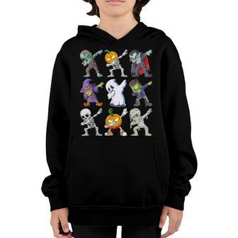 Dabbing Halloween Skeleton Zombie Scary Pumpkin Vampire Boys Youth Hoodie - Thegiftio UK