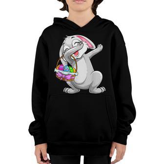 Dabbing Rabit Easter Day Cute Bunny With Eggs Easter Dab Boy Youth Hoodie - Thegiftio UK