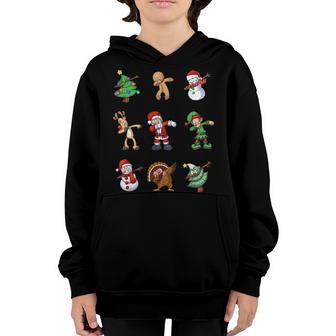 Dabbing Santa Elf Friends Christmas Kids Boys Men Xmas Gifts V2 Youth Hoodie - Thegiftio UK