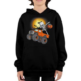 Dabbing Skeleton Monster Truck Halloween Toddler Boys Kids Youth Hoodie - Thegiftio UK