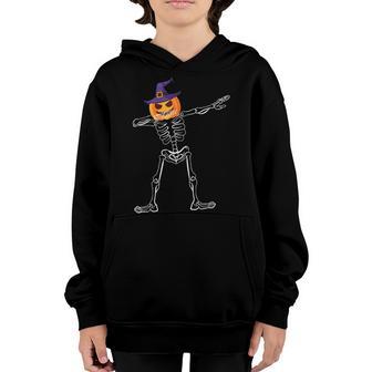 Dabbing Skeleton Pumpkin Witch Halloween Costumes Women Kids Youth Hoodie - Thegiftio UK