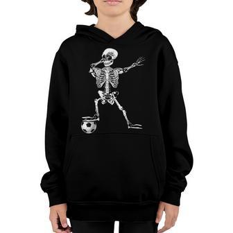 Dabbing Skeleton Soccer Halloween Boys Kids Men Gifts Party Youth Hoodie - Thegiftio UK