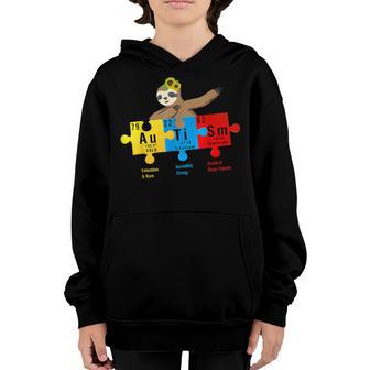 Dabbing Sloth Sunflower Autism Awareness Chemistry Boys Girl Youth Hoodie - Thegiftio UK