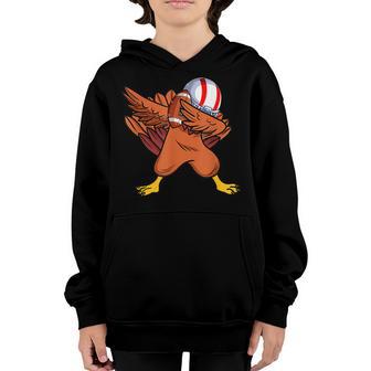 Dabbing Turkey Football Player Thanksgiving Boys Men Youth Hoodie - Thegiftio UK
