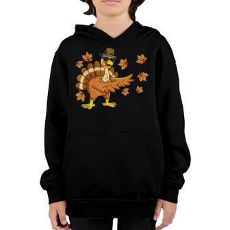 Dabbing Turkey Thanksgiving Day Gifts Pilgrim Boys Kids Men V4 Youth Hoodie - Thegiftio UK