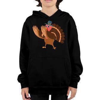 Dabbing Turkey Thanksgiving Day Gifts Pilgrim Boys Kids Men V6 Youth Hoodie - Thegiftio UK