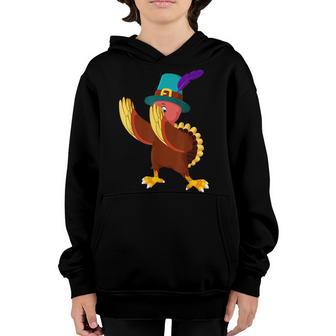 Dabbing Turkey Thanksgiving Day Gifts Pilgrim Boys Kids Men V7 Youth Hoodie - Thegiftio UK