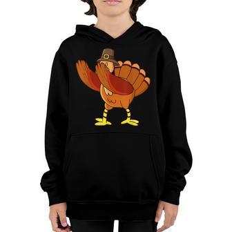 Dabbing Turkey Thanksgiving Day Gifts Pilgrim Boys Kids Men V8 Youth Hoodie - Thegiftio UK