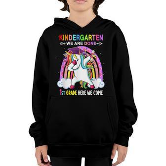 Dabbing Unicorn Kindergarten Graduation Class Of 2022 Senior Youth Hoodie - Thegiftio UK