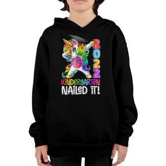 Dabbing Unicorn Kindergarten Nailed It Graduation Class 2022 Youth Hoodie - Thegiftio UK