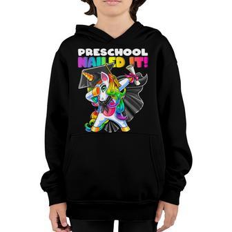 Dabbing Unicorn Preschool Graduation Cap Gown Gift Girls Youth Hoodie - Thegiftio UK