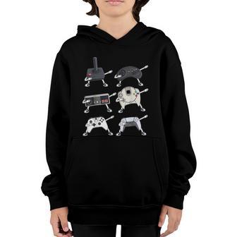 Dabbing Video Game Controllers Funny Gamer Dab Graphic Design Printed Casual Daily Basic Youth Hoodie - Thegiftio UK