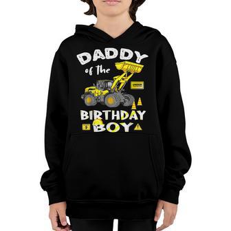 Daddy Of The Birthday Boy Construction Birthday Yellow Truck Youth Hoodie - Thegiftio UK