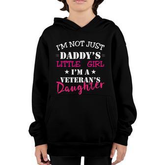 Daddys Little Girl Veteran Dad Veterans Day Us Army Gift Graphic Design Printed Casual Daily Basic V2 Youth Hoodie - Thegiftio UK