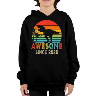 Dinosaur 2Nd Birthday Boy Gift Awesome 2020 2 Years Old Youth Hoodie - Thegiftio UK