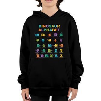 Dinosaur Alphabet Funny Afunny Giftz Dinosaurs Types Boys And Girls Gift Youth Hoodie - Thegiftio UK