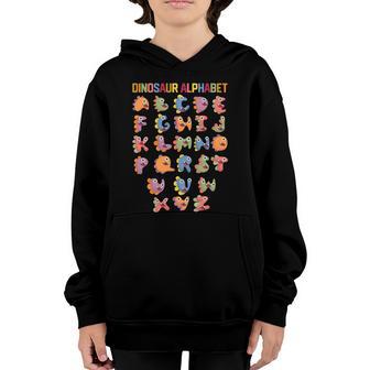 Dinosaur Alphabet Types Of Dino Educational Learning School Gift Graphic Design Printed Casual Daily Basic Youth Hoodie - Thegiftio UK
