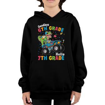 Dinosaur Goodbye 6Th Grade Hello 7Th Grade Back To School Funny Gift Graphic Design Printed Casual Daily Basic Youth Hoodie - Thegiftio UK