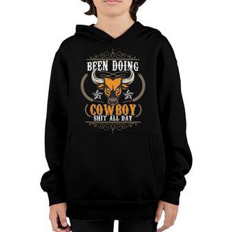 Doing Cowboy Shit All Day Graphic Design Printed Casual Daily Basic Youth Hoodie - Thegiftio UK