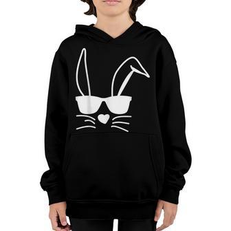 Easter Boys Girls Kids Hip Easter Bunny Sunglasses Youth Hoodie - Thegiftio UK