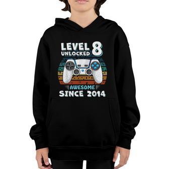 Eight 8Yr Bday Son Boy Funny Gamer 8Th 8 Years Old Birthday Graphic Design Printed Casual Daily Basic Youth Hoodie - Thegiftio UK