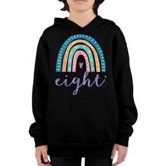 Eight Year Old Rainbow 8Th Birthday Gifts For Girls 8 Bday Youth Hoodie - Thegiftio UK