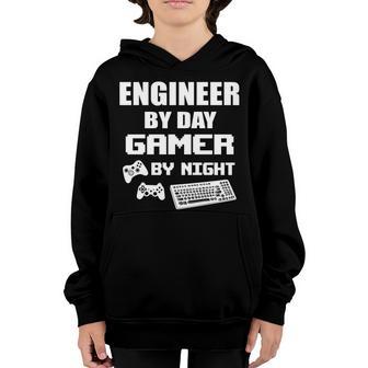 Engineer By Day Gamer By Night Graphic Design Printed Casual Daily Basic Youth Hoodie - Thegiftio UK