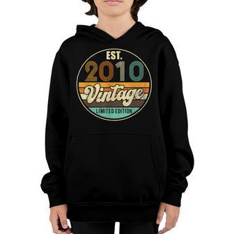 Est Vintage 2010 12 Year Old Gifts 12Th Birthday Boys Girls Youth Hoodie - Thegiftio UK
