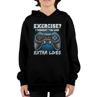 Extra Lives Funny Video Game Controller Retro Gamer Boys Graphic Design Printed Casual Daily Basic Youth Hoodie - Thegiftio UK