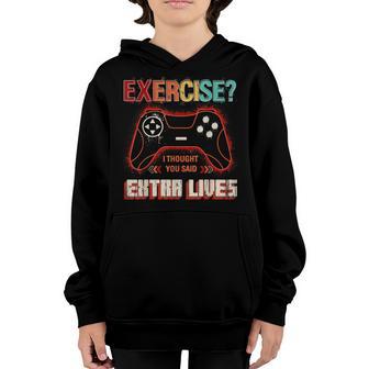 Extra Lives Funny Video Game Controller Retro Gamer Boys V16 Youth Hoodie - Thegiftio UK