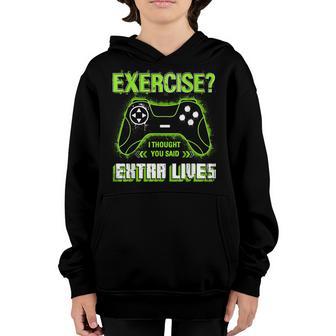 Extra Lives Funny Video Game Controller Retro Gamer Boys V21 Youth Hoodie - Thegiftio UK