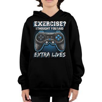 Extra Lives Funny Video Game Controller Retro Gamer Boys V31 Youth Hoodie - Thegiftio UK