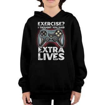 Extra Lives Funny Video Game Controller Retro Gamer Boys V9 Youth Hoodie - Thegiftio UK