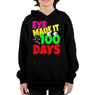 Eye Made It 100 Days Of School Graphic Design Printed Casual Daily Basic Youth Hoodie - Thegiftio UK
