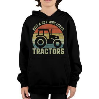 Farm Kids Tractor Just A Boy Who Loves Tractors Youth Hoodie - Thegiftio UK