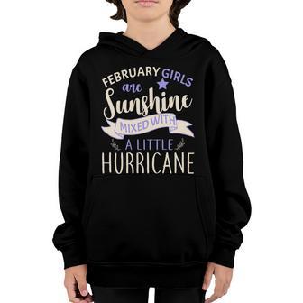 February Girls Are Sunshine Mixed With Hurricane Graphic Design Printed Casual Daily Basic Youth Hoodie - Thegiftio UK
