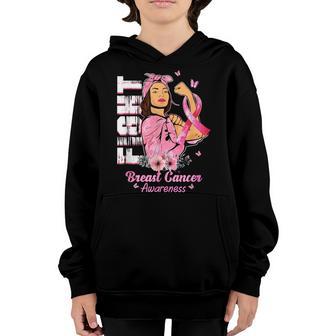 Fight Pink Ribbon Flower Breast Cancer Awareness Women Girls Youth Hoodie - Thegiftio UK