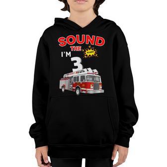 Fire Truck 3 Year Old Firefighter 3Rd Birthday Boy Toddler V2 Youth Hoodie - Thegiftio UK