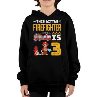 Fire Truck 3Rd Birthday Boy 3 Year Old Firefighter V3 Youth Hoodie - Thegiftio UK