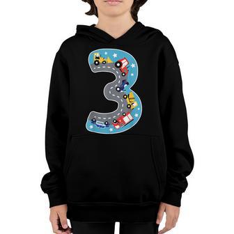 Fire Truck 3Rd Birthday Boy 3 Year Old Firefighter V4 Youth Hoodie - Thegiftio UK