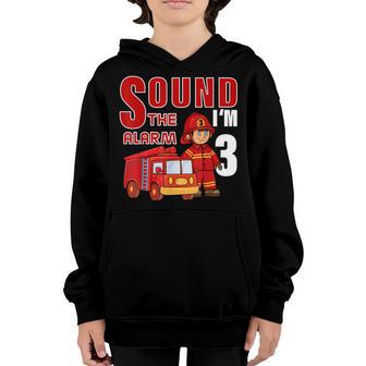 Fire Truck 3Rd Birthday Boy 3 Year Old Firefighter V6 Youth Hoodie - Thegiftio UK