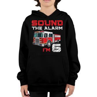 Fire Truck 6Th Birthday Boy Future Firefighter 6 Year Old Youth Hoodie - Thegiftio UK