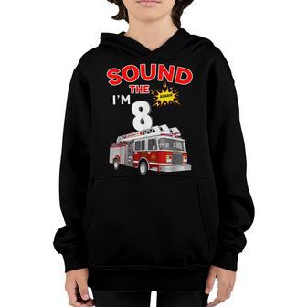 Fire Truck 8 Year Old Firefighter 8Th Birthday Boy Toddler Youth Hoodie - Thegiftio UK